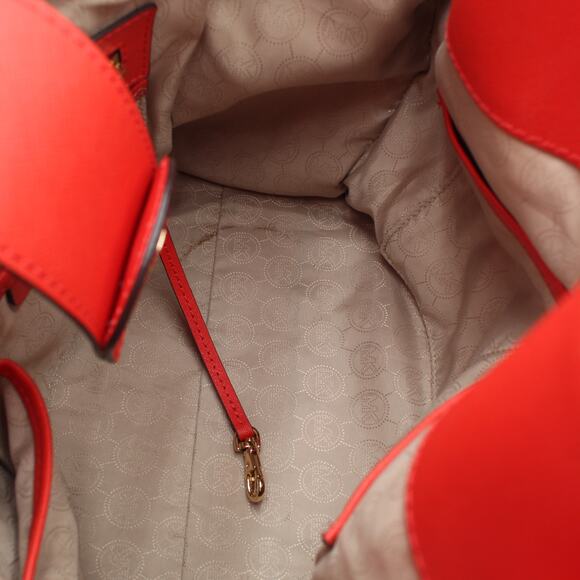 Michael Kors Tote Hamilton Red Leather Satchel Purse Large Gold Hardware - Picture 7 of 11